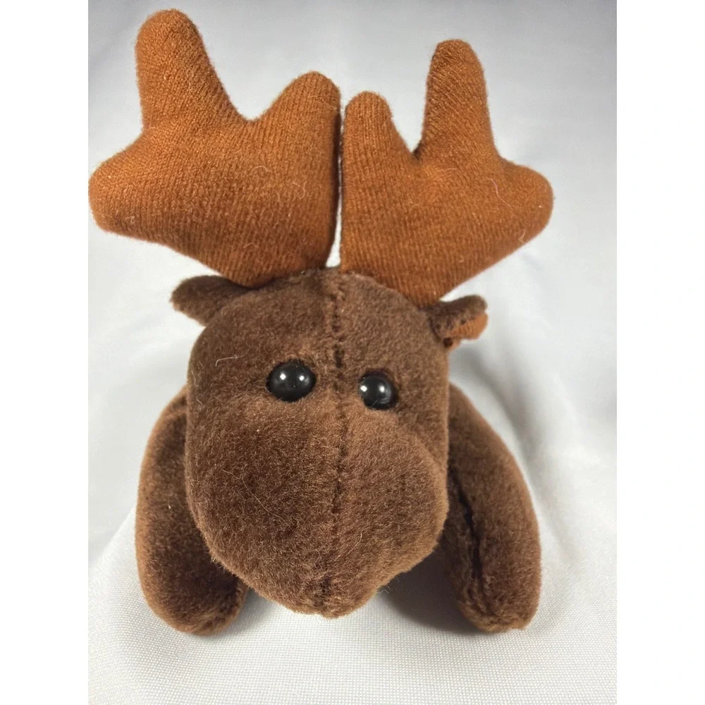 Kiky Toys Moose Plush Stuffed Animal Unisex Small Brown Polyester Woodland Cabin